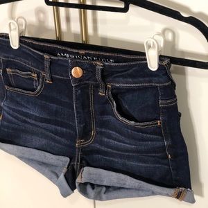 High rise high waist jean short